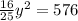 \frac{16}{25} y^2=576