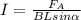 I= \frac{ F_{A} }{BLsin \alpha }