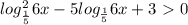 log^2_{ \frac{1}{5} } 6x-5 log_{ \frac{1}{5} } 6x+3\ \textgreater \ 0