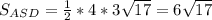 S_{ASD} = \frac{1}{2} *4*3 \sqrt{17} =6 \sqrt{17}