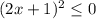 (2x+1)^2 \leq 0