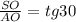 \frac{SO}{AO}=tg30