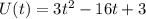 U(t)=3t^2-16t+3