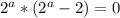 2^{a}*(2^{a}-2)=0