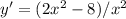 y'=(2x^2-8)/x^2