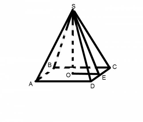 Решить ! апофема правильной четырёхугольной пирамиды 25дм, а высота 24дм. вычислите объем пирамиды.