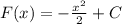 F(x)=-\frac{x^2}2+C