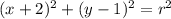 (x + 2)^{2} + ( y - 1)^{2} = r^{2} \\