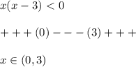 x(x-3)\ \textless \ 0\\\\+++(0)---(3)+++\\\\x\in (0,3)