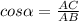 cos \alpha = \frac{AC}{AB}