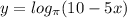 y=log_ \pi (10-5x)