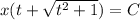 x(t+ \sqrt{t^2+1} ) = C