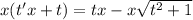 x(t'x + t) = tx - x \sqrt{t^2+1}