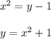 x^2=y-1\\\\y=x^2+1