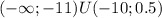 (- \infty ;-11)U(-10;0.5)