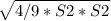 \sqrt{4/9*S2*S2}