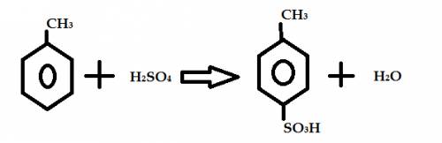 Напишите реакцию сульфирования толуола