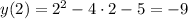 y(2)=2^2-4\cdot 2-5=-9