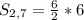 S_{2,7}= \frac{6}{2}*6