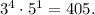 3^4\cdot 5^1=405.