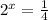 2^x= \frac{1}{4}