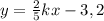 y = \frac{2}{5} kx - 3,2