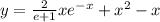 y= \frac{2}{e+1} xe^{-x}+x^2-x