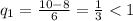 q_{1}= \frac{10-8}{6}= \frac{1}{3}