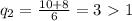 q_{2}= \frac{10+8}{6}=3\ \textgreater \ 1