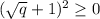 (\sqrt{q}+1)^2 \geq 0