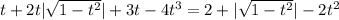 t+2t| \sqrt{1-t^2} |+3t-4t^3=2+|\sqrt{1-t^2}|-2t^2