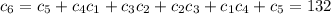 c_6=c_5+c_4c_1+c_3c_2+c_2c_3+c_1c_4+c_5=132