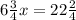 6 \frac{3}{4}x= 22\frac{2}{4}