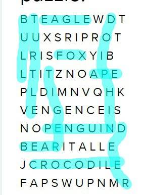 Find the names of twelve animals in the word puzzle. b t e a g l e w d t u u x s r i p r o t l r i s