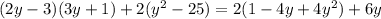 (2y-3)(3y+1) +2(y^{2} -25)=2(1-4y+4y^{2})+6y