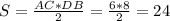 S= \frac{AC*DB}{2} = \frac{6*8}{2} =24