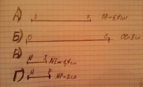 Определите длину изображённого отрезка и нарисуйте отрезок: *отрезок 4 см* а)на 1см 7 мм длиннее; б)