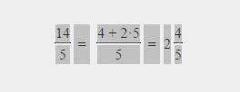 Запишите в виде смешанного числа неправильную дробь 14/5..заранее !