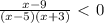 \frac{x-9}{(x-5)(x+3)}\ \textless \ 0