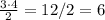 \frac{3\cdot 4}{2}=12/2=6