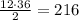 \frac{12\cdot 36}{2}= 216