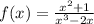 f(x)= \frac{x^2+1}{x^3-2x}