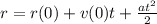 r=r(0)+v(0)t+ \frac{at^{2}}{2}