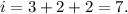 i=3+2+2=7.