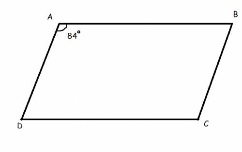 Найдите углы паролеллограмма abcd если угол a=84°