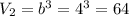 V_{2} = b^{3} = 4^{3} = 64