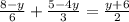 \frac{8-y}{6}+\frac{5-4y}{3}=\frac{y+6}{2}