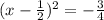 (x- \frac{1}{2})^{2}=- \frac{3}{4}