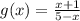 g(x)= \frac{x+1}{5-x}