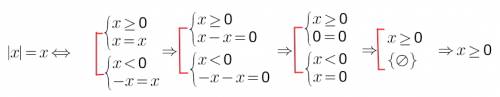 Найдите множество корней уравнения | x | =x
